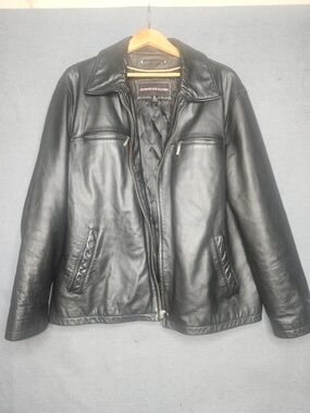 Charles Klein Women's Black Leather Zip Jacket